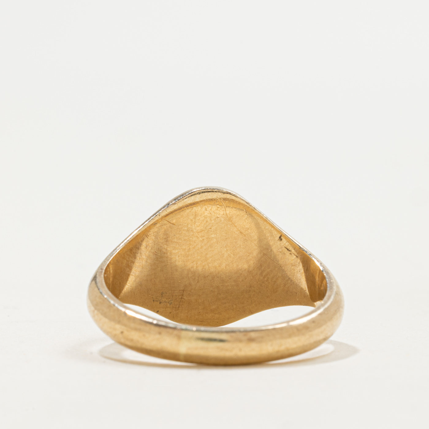 1961 Birmingham 9k Textured Oval Signet Ring | SZ 10.25