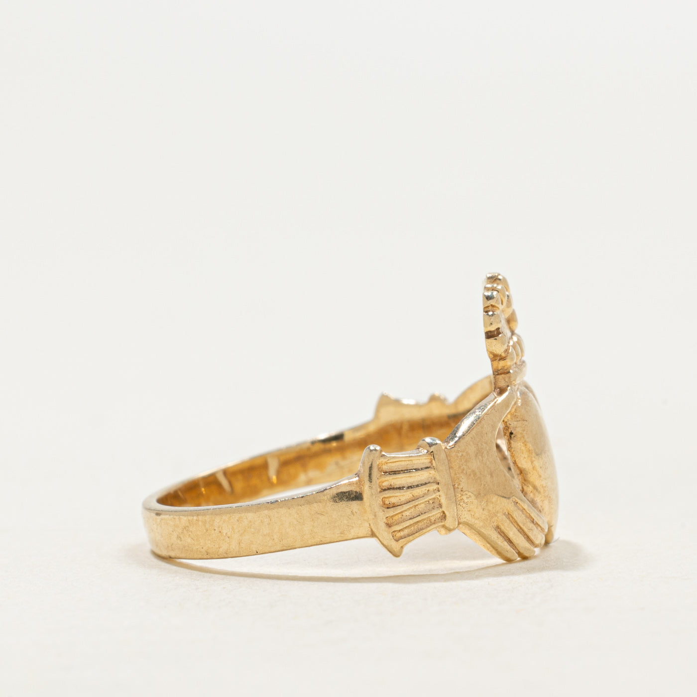 Bague Claddagh Dublin en or jaune 10 carats | Taille 7