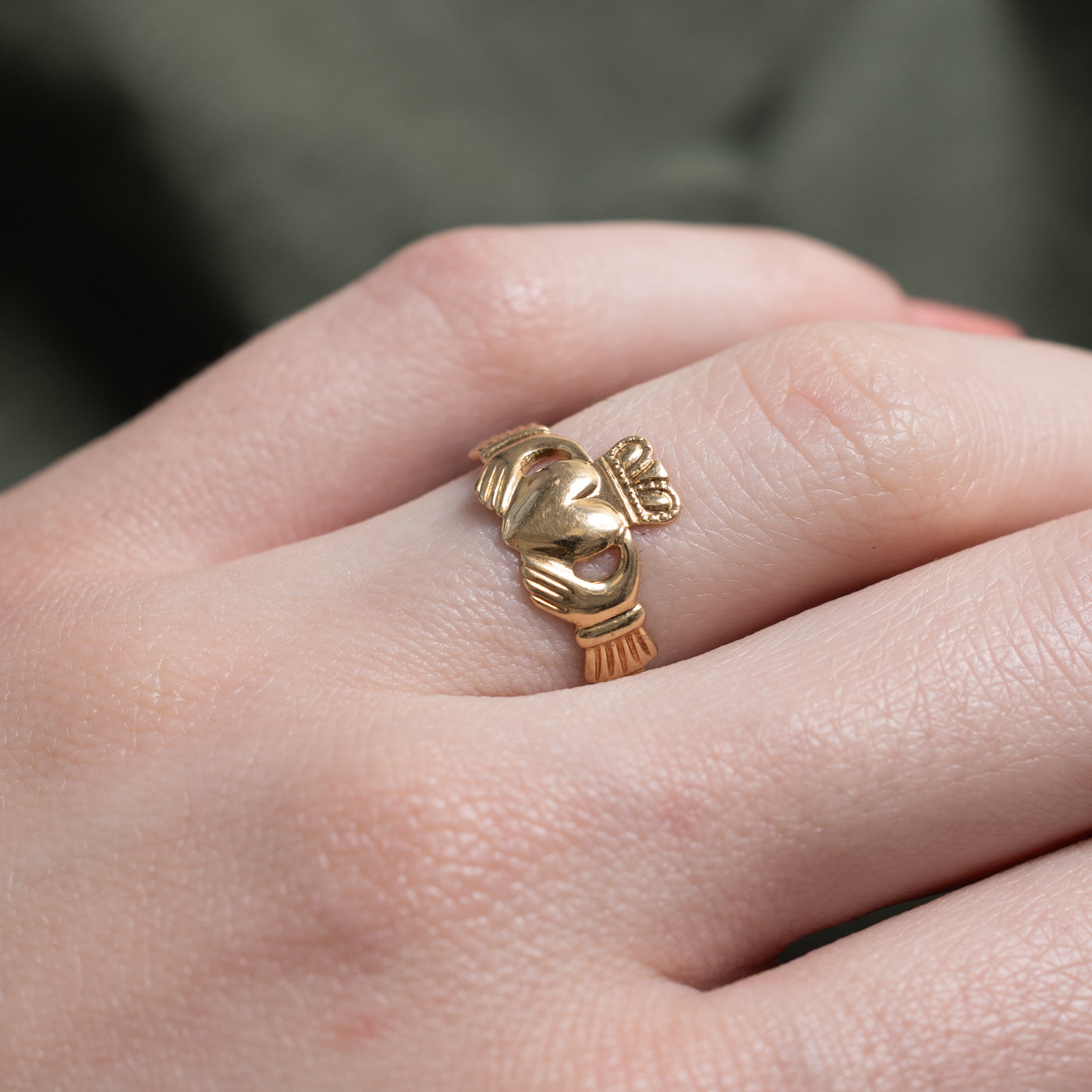 Bague Claddagh Dublin en or jaune 9 carats | Taille 5,75