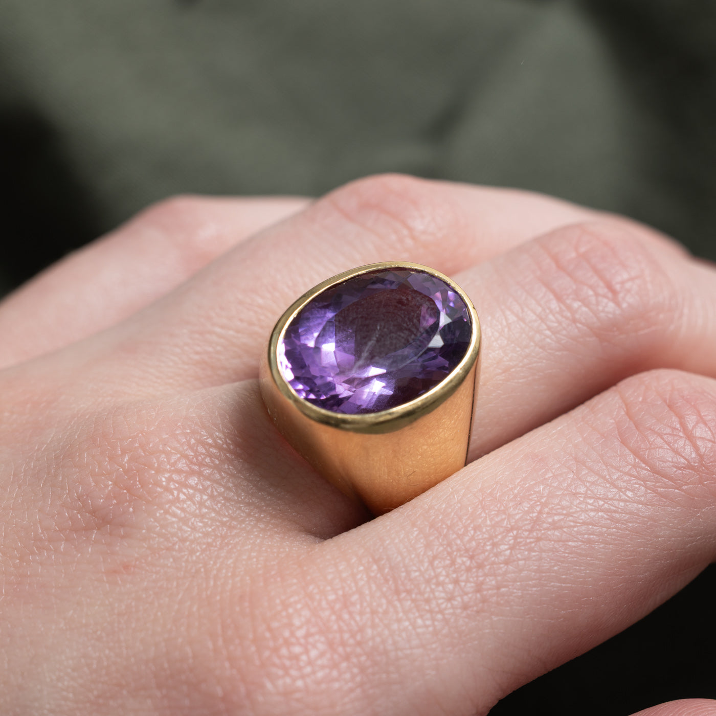 ‘Cavelti/Birks' Oval Cut Amethyst Cocktail Ring | 9.2ct | SZ 7.5