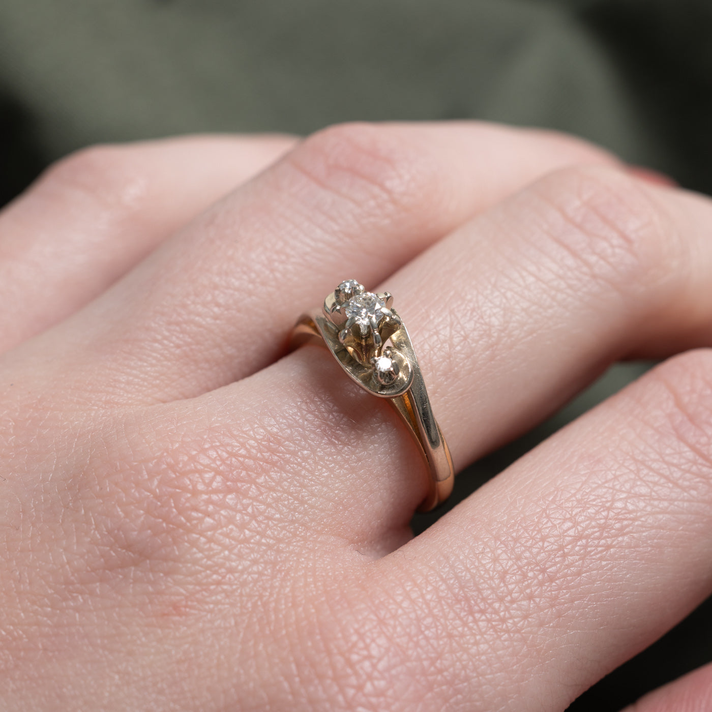 Bague vintage canadienne ornée de diamants (0,13 ct au total) | Taille 6