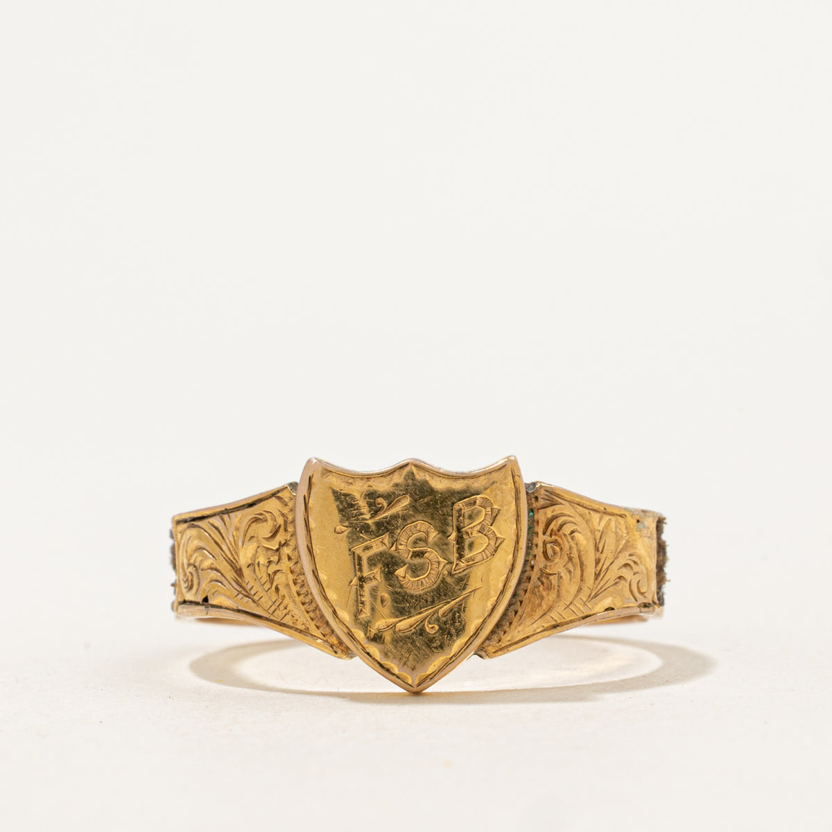 1906 Chester Sentimental Hairwork Crest Ring | SZ 8.25
