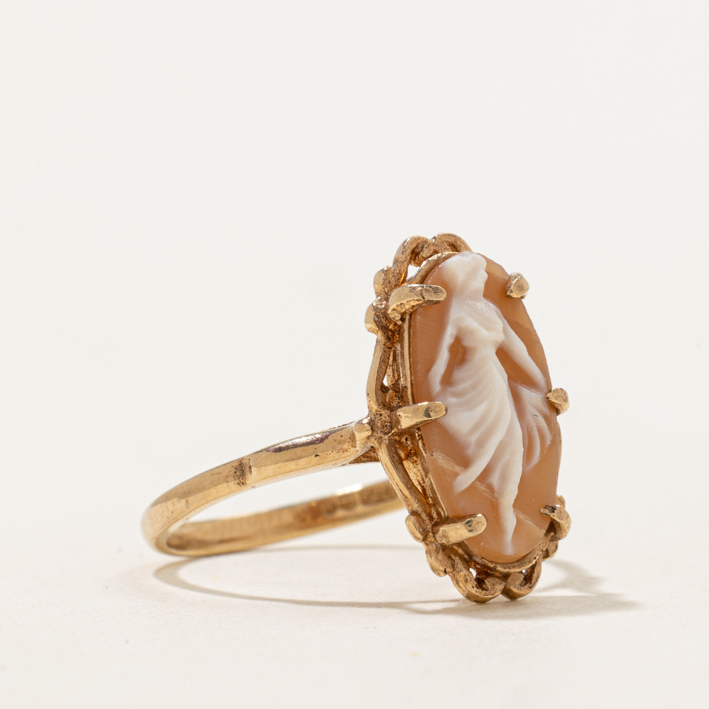 1970 Birmingham Shell Cameo Ring | 1.00ct | SZ 7