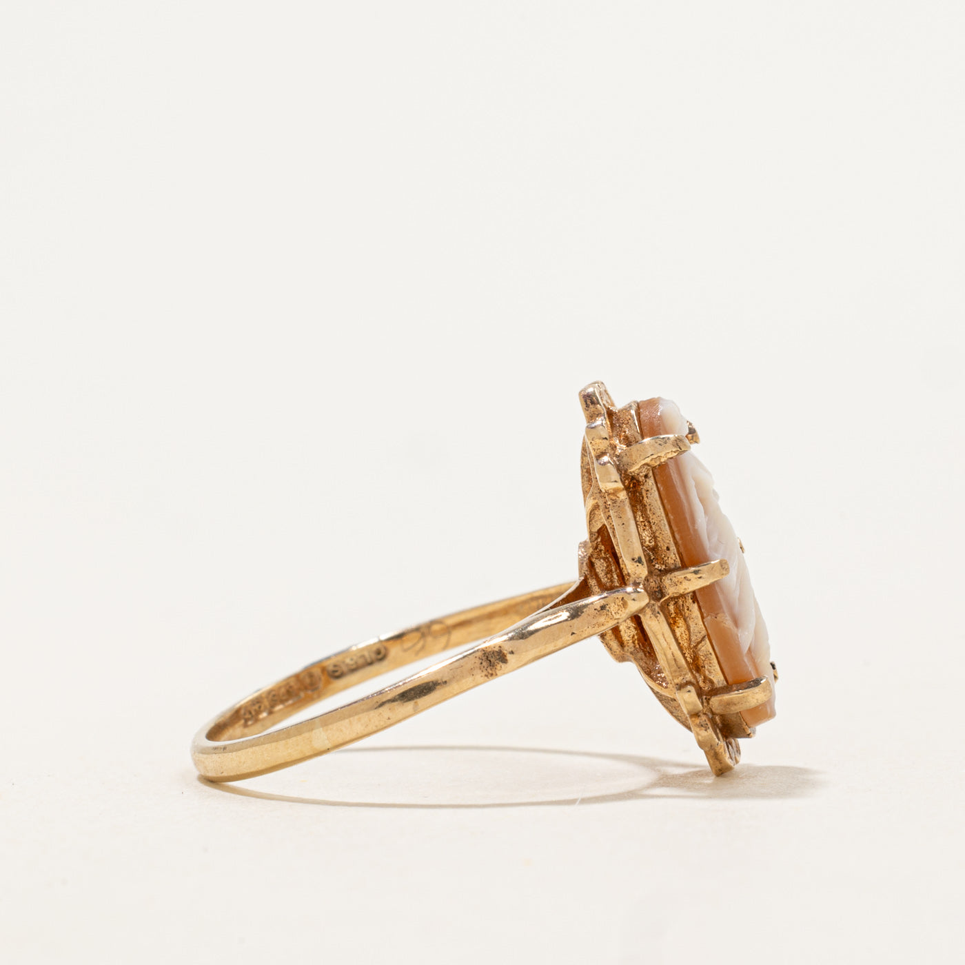 1970 Birmingham Shell Cameo Ring | 1.00ct | SZ 7