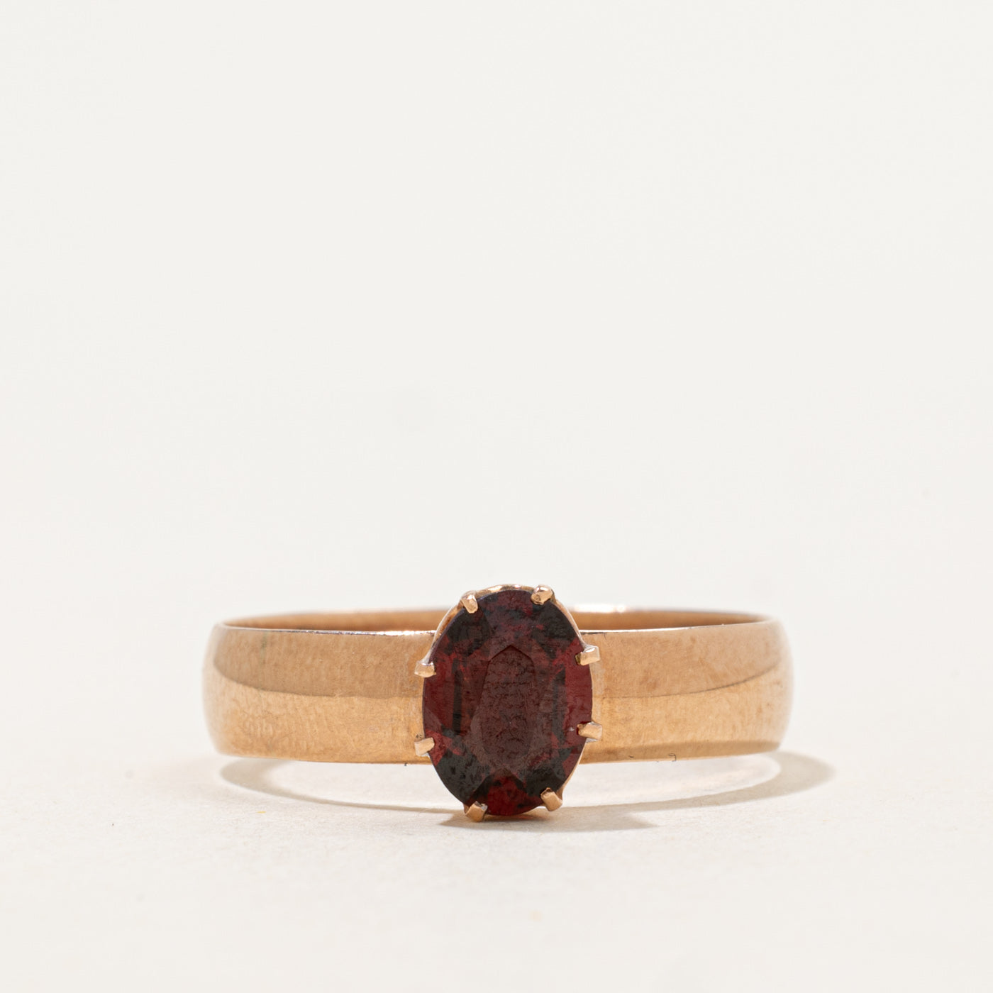 1903 Birmingham Oval Cut Garnet Ring | 1 ct | SZ 9.5