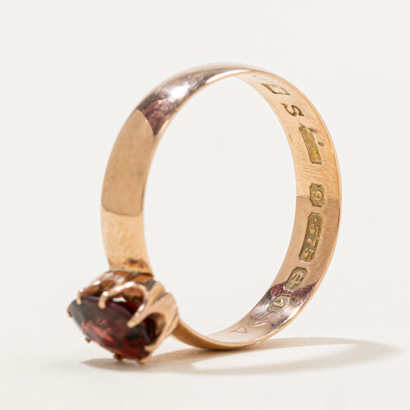 1903 Birmingham Oval Cut Garnet Ring | 1 ct | SZ 9.5