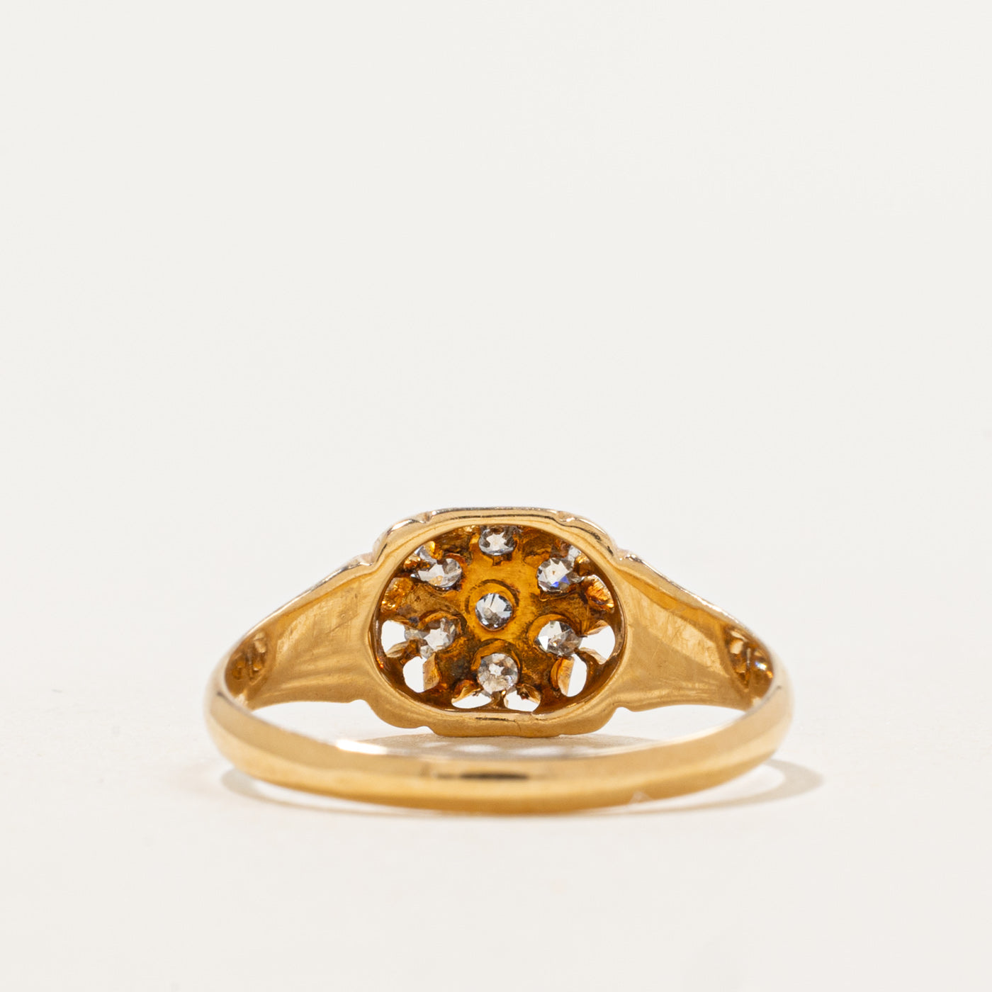 1916 Birmingham Belcher Set Old Mine Cut Diamond Cluster Ring | 0.15 ctw | SZ 6.25
