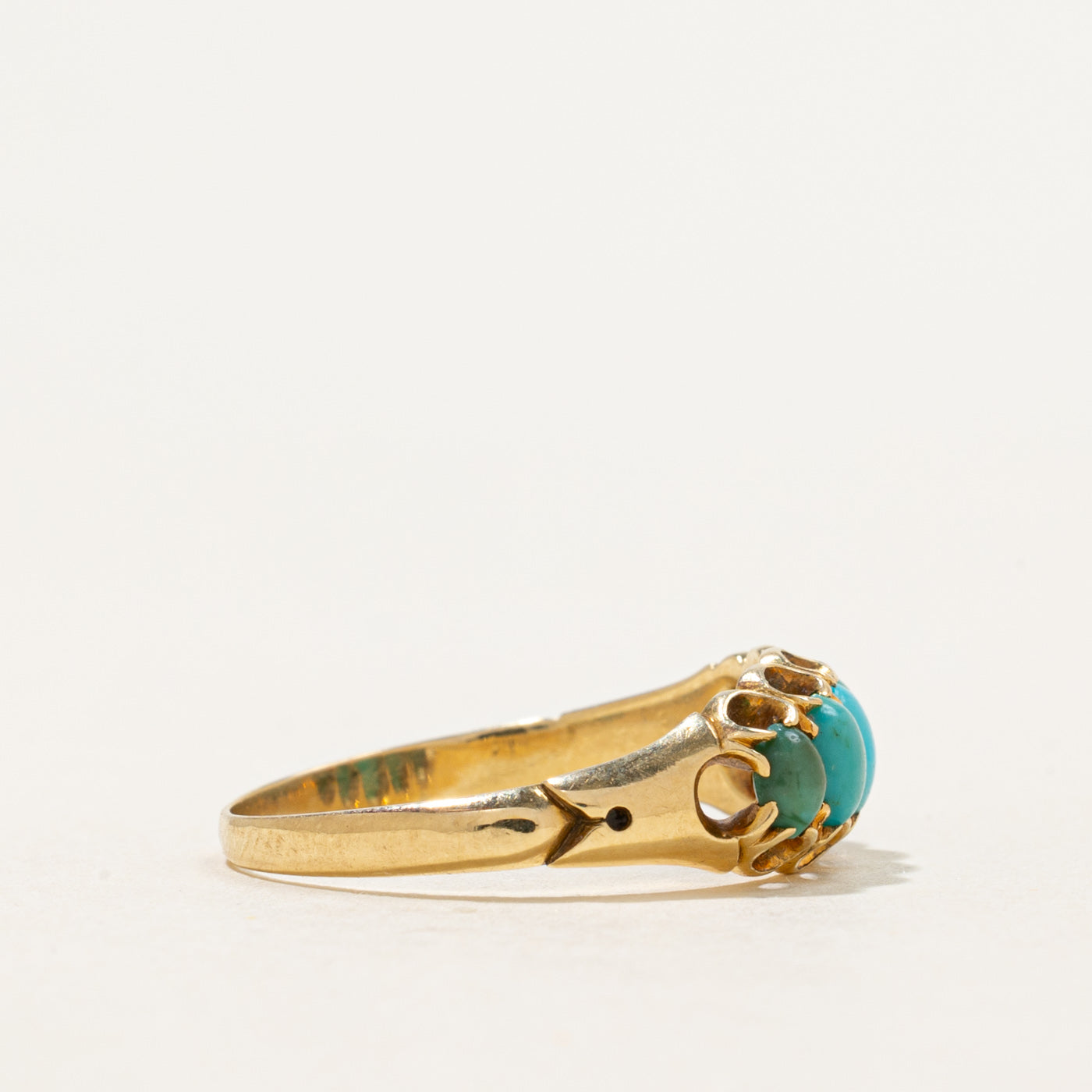 Victorian Five-Stone Cabochon Turquoise Ring | 0.50ct | SZ 6.5