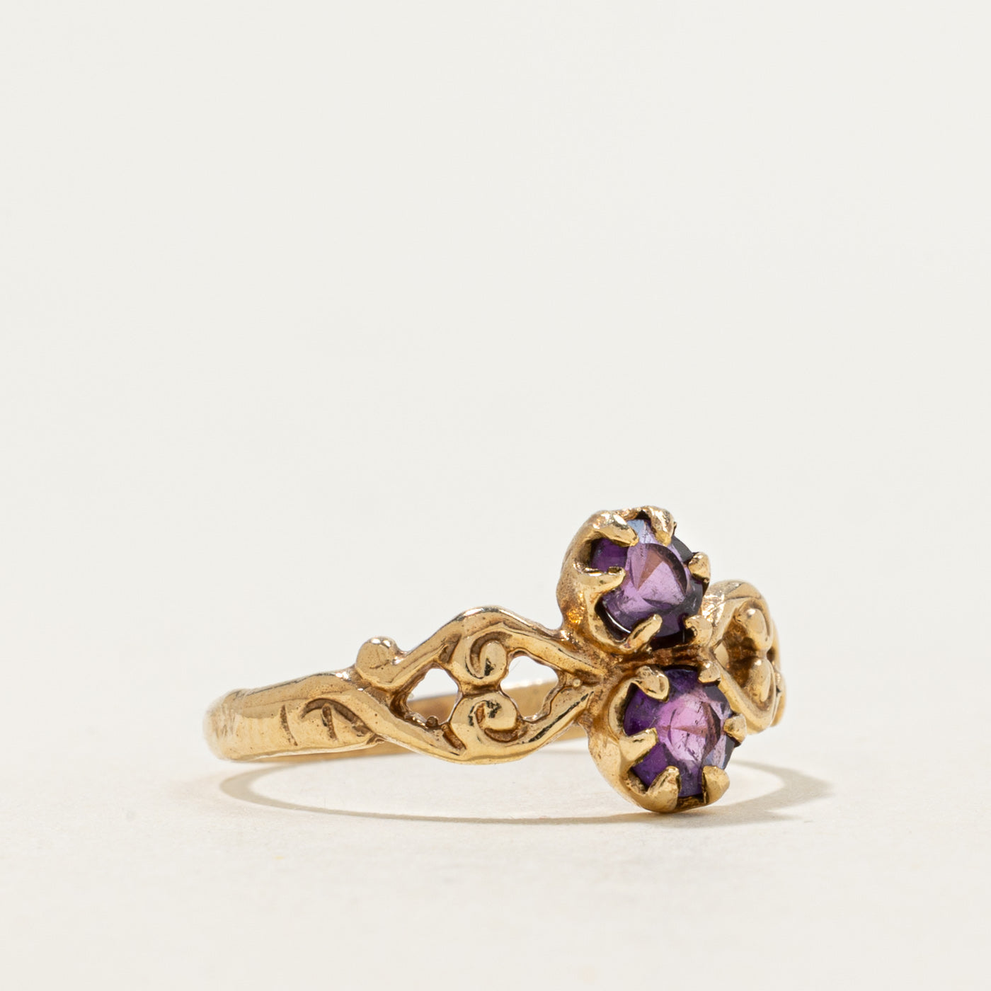 Vintage Amethyst Scrollwork Ring | 0.34 ctw | SZ 6