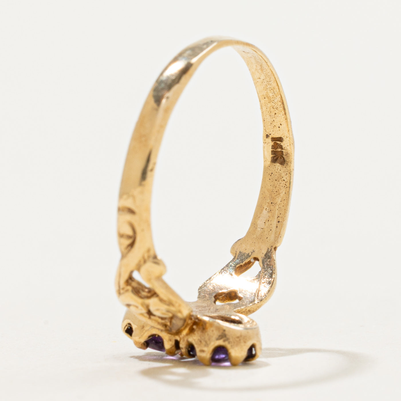 Vintage Amethyst Scrollwork Ring | 0.34 ctw | SZ 6