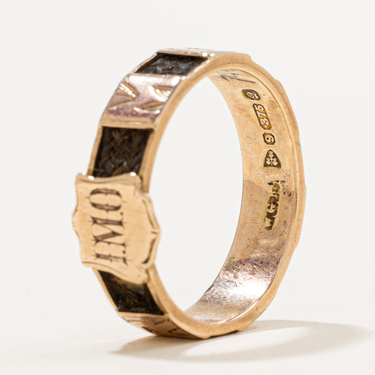 1916 Chester Sentimental Hairwork ‘MOTHER’ Crest Ring | SZ 9