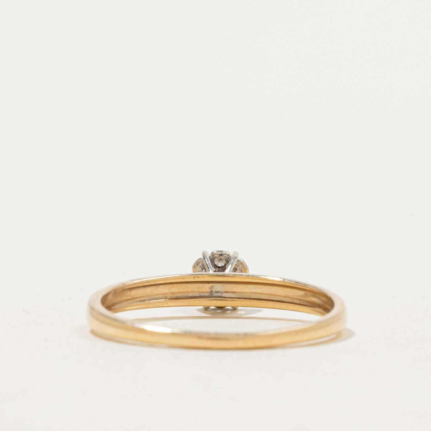 14k Cathedral Set Diamond Daisy Cluster Ring | 0.07 ctw | SZ 8