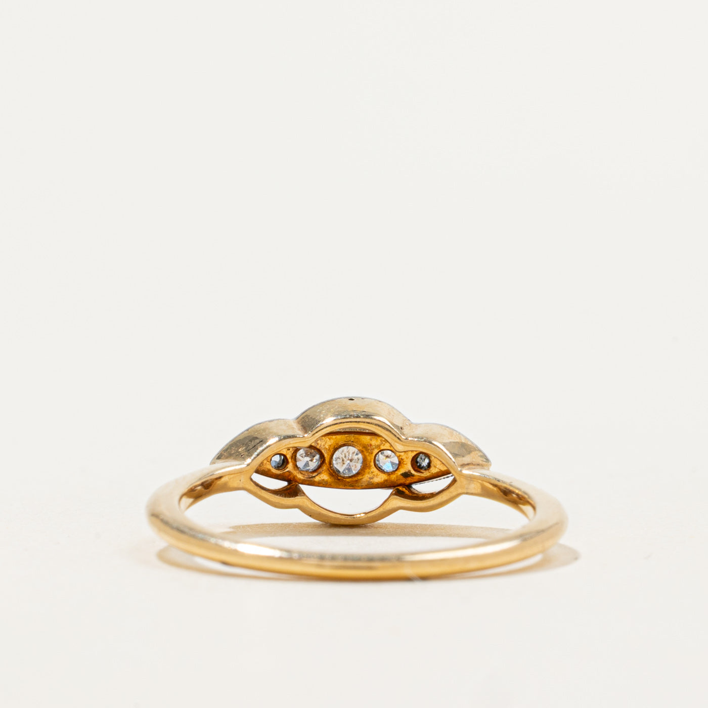 Art Deco Five Stone Diamond East West Ring | 0.08 ctw | SZ 6.25 |