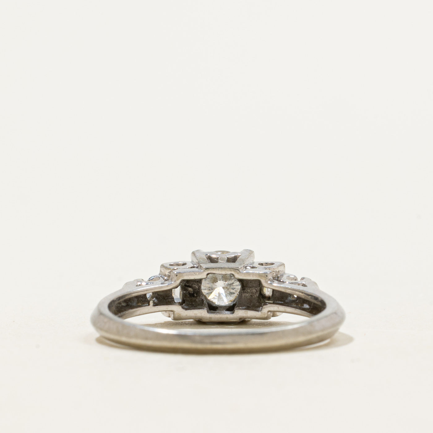 Mid-Century Transitional Cut Diamond with Accents Ring | 0.68 ctw | SZ 5.75