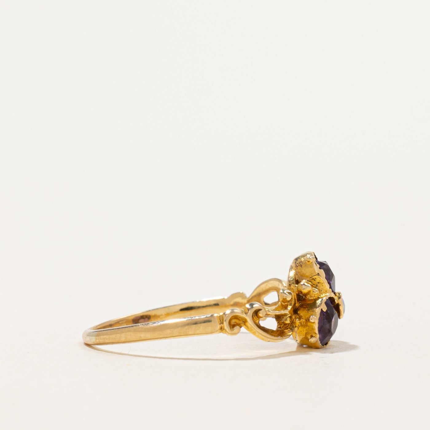 Vintage Amethyst Triangle Cluster Ring | 0.5 ctw | SZ 6.25