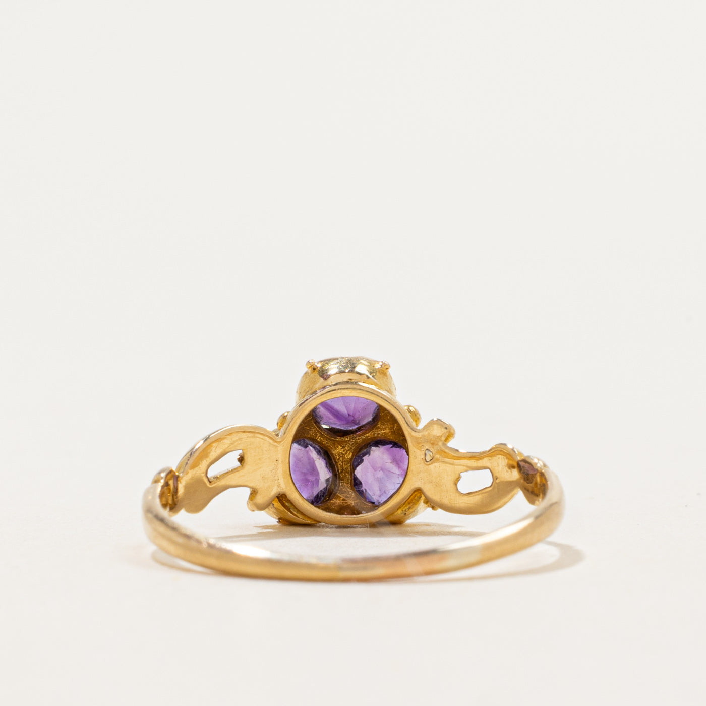 Vintage Amethyst Triangle Cluster Ring | 0.5 ctw | SZ 6.25