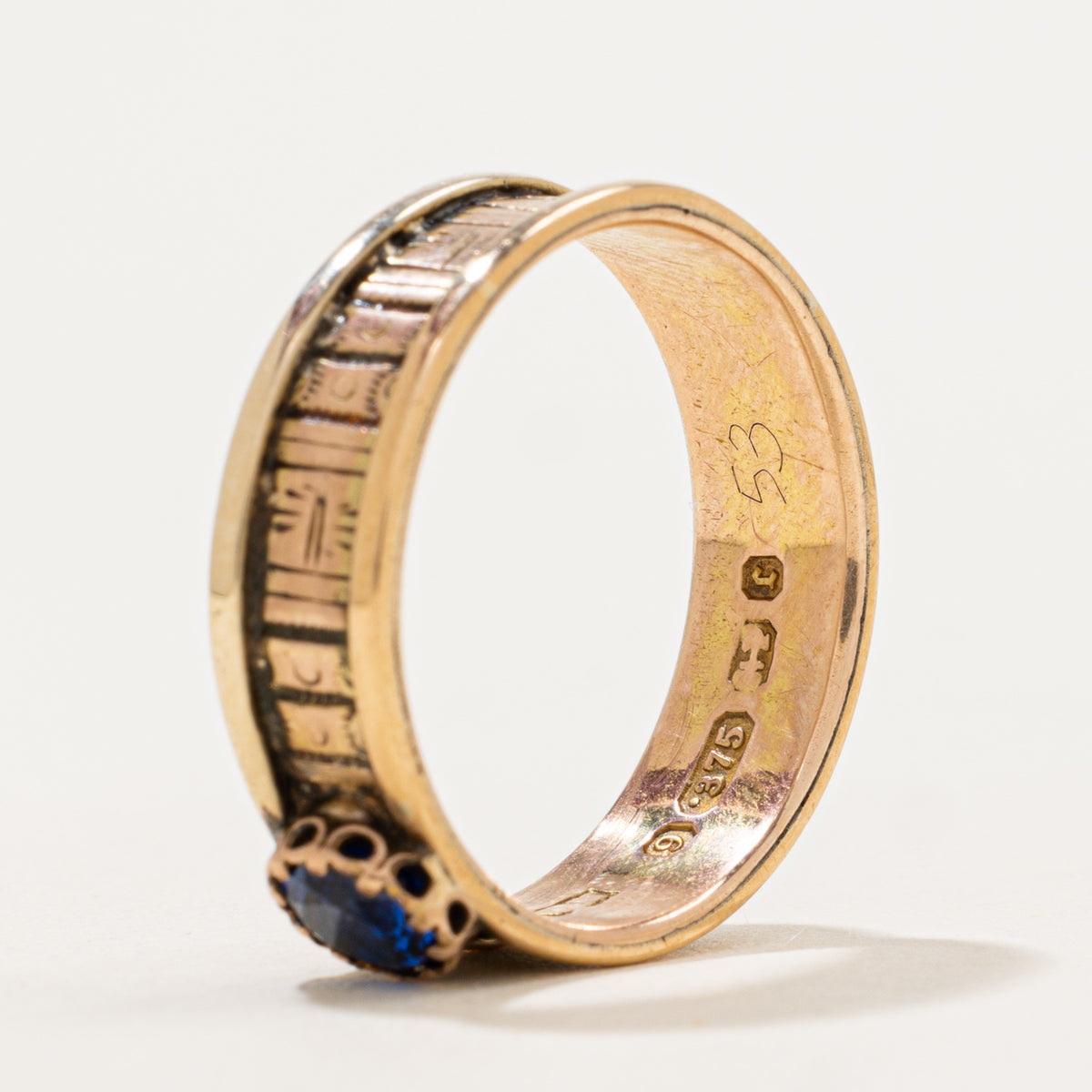 1877 Birmingham Synthetic Spinel Engraved Band | 0.25ct | SZ 9.75
