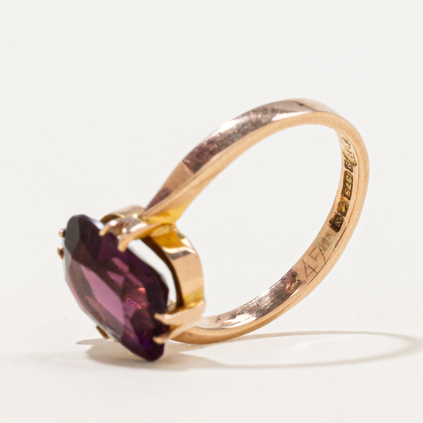 1922 Birmingham Purple Glass Double Claw Ring | 3.00ct | SZ 5.75