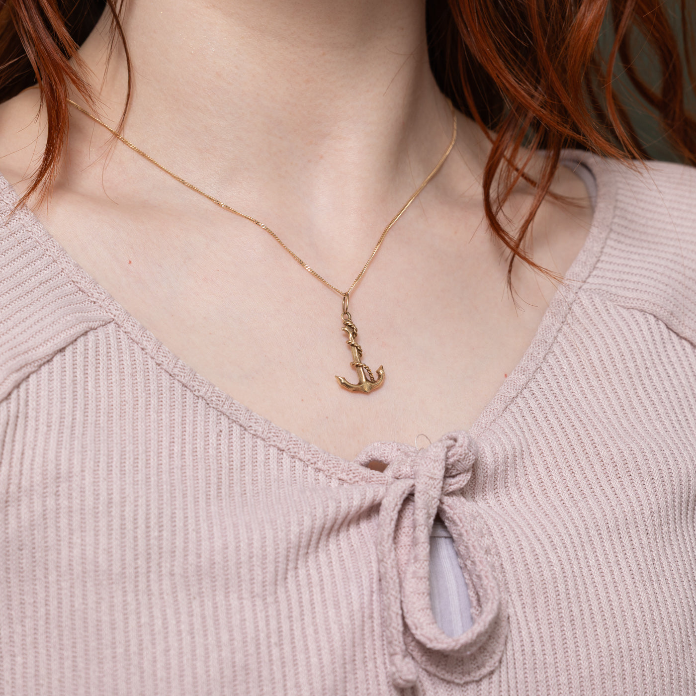 14k Large Anchor Pendant