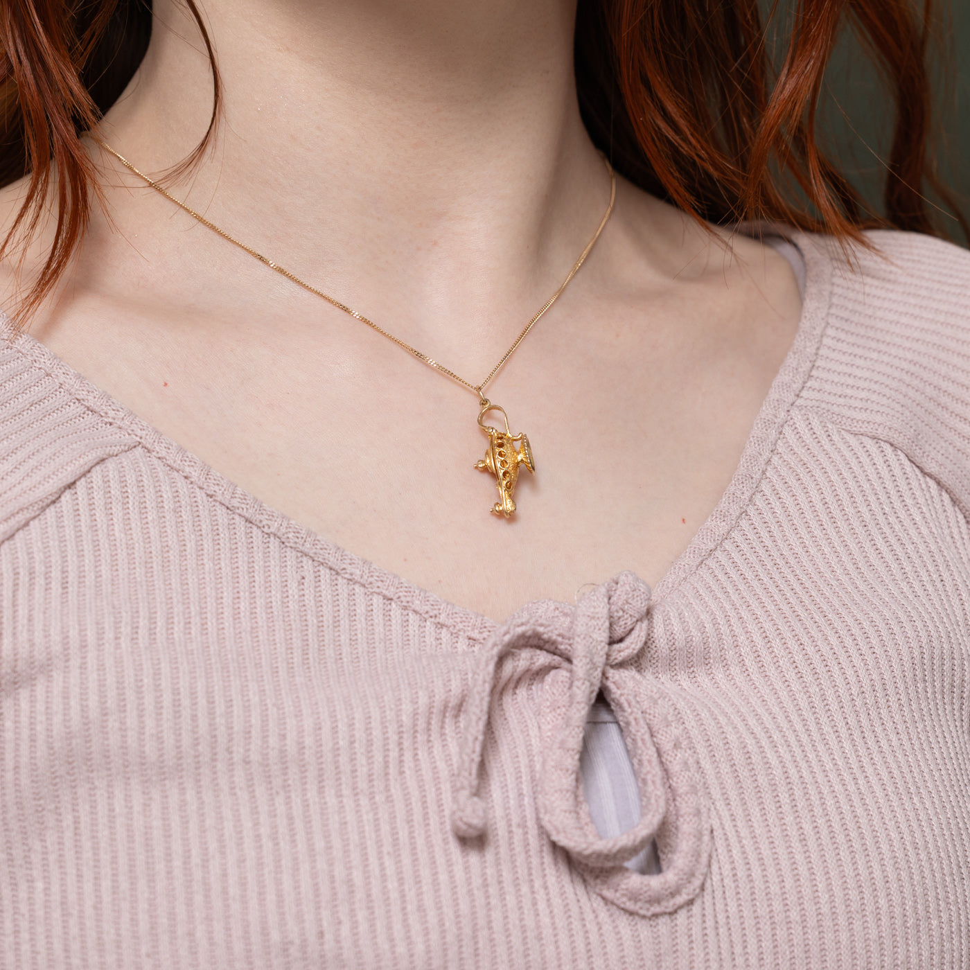 14k Textured Genie’s Lamp Charm