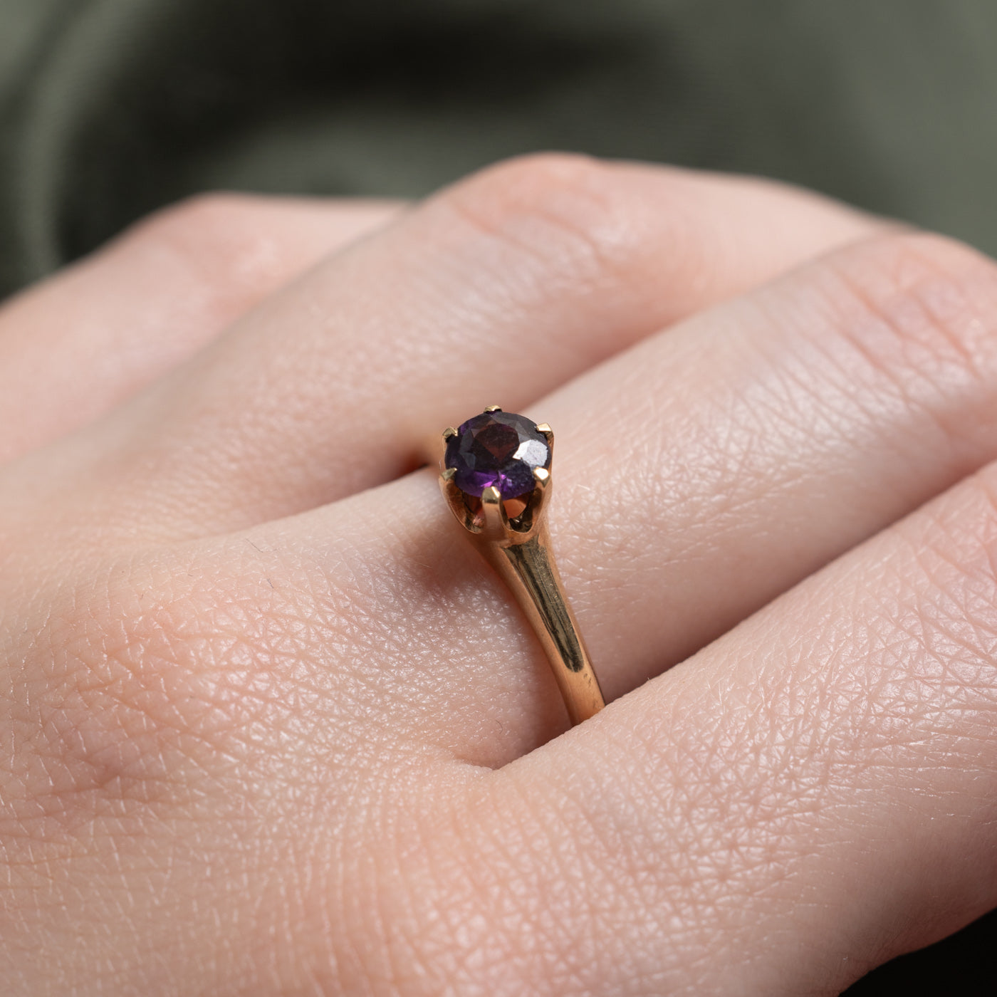 Late Victorian Belcher-Set Glass Doublet Ring | 0.6 ct | SZ 9