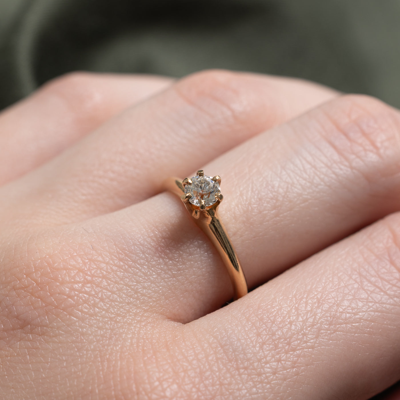Edwardian Six Prong Old European Cut Diamond Ring | 0.35ctw | SZ 7.25