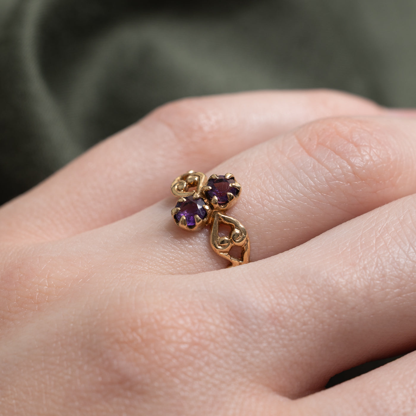Vintage Amethyst Scrollwork Ring | 0.34 ctw | SZ 6