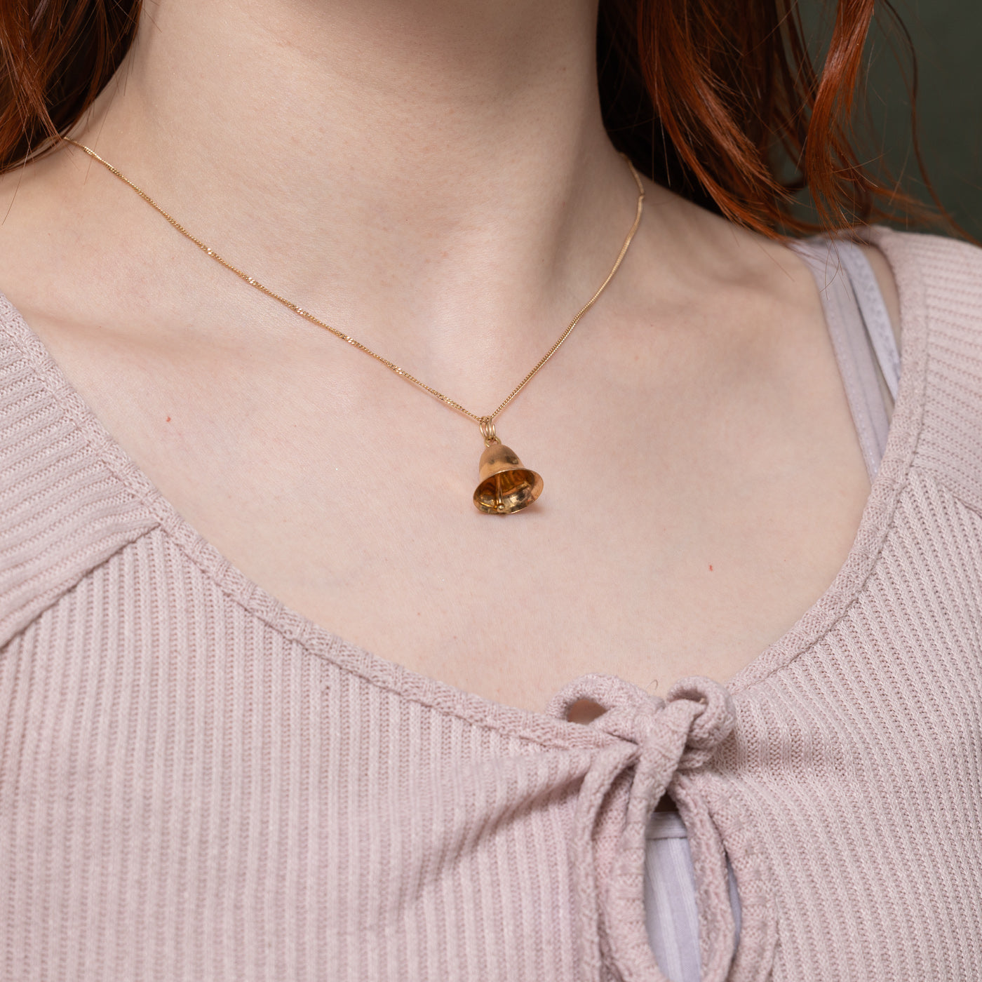 10k Engraved Bell Charm