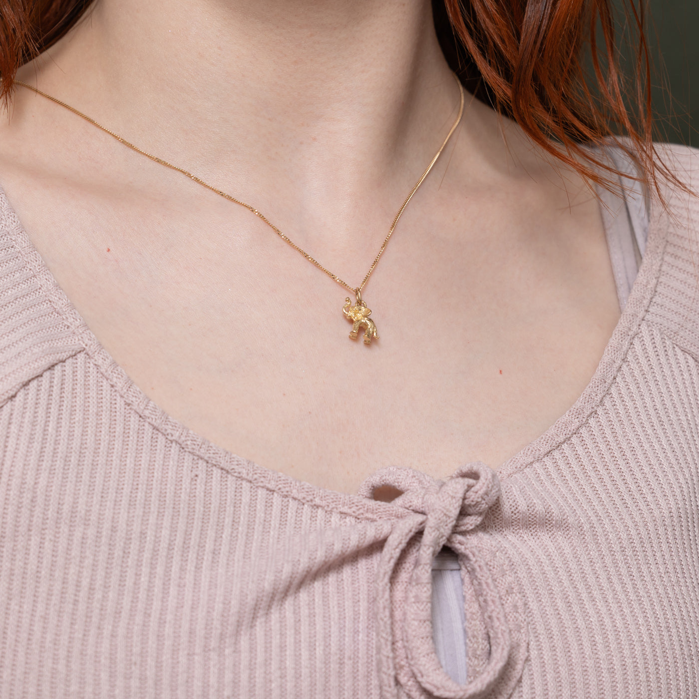 10k Textured Elephant Charm