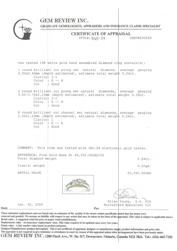 14k Diamond Three Stone Ring | 0.60ctw | SZ 8.5