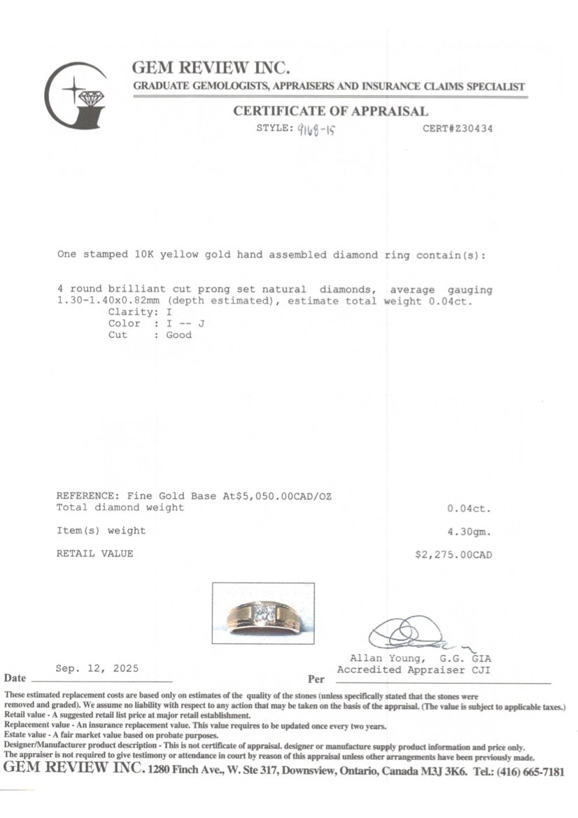 10k Diamond Square Cluster Ring | 0.04ctw | SZ 11.25