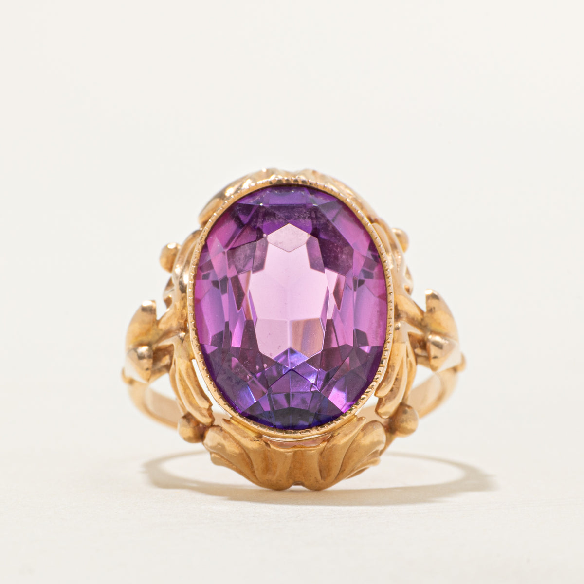 1978 Riga Synthetic Sapphire Art Deco Style Ring | 11.00ct | SZ 8.75