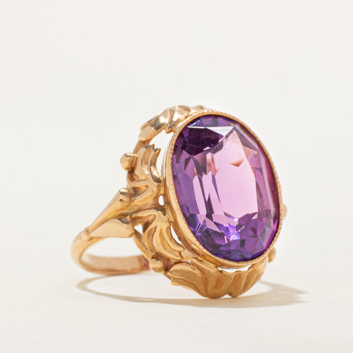 1978 Riga Synthetic Sapphire Art Deco Style Ring | 11.00ct | SZ 8.75 |