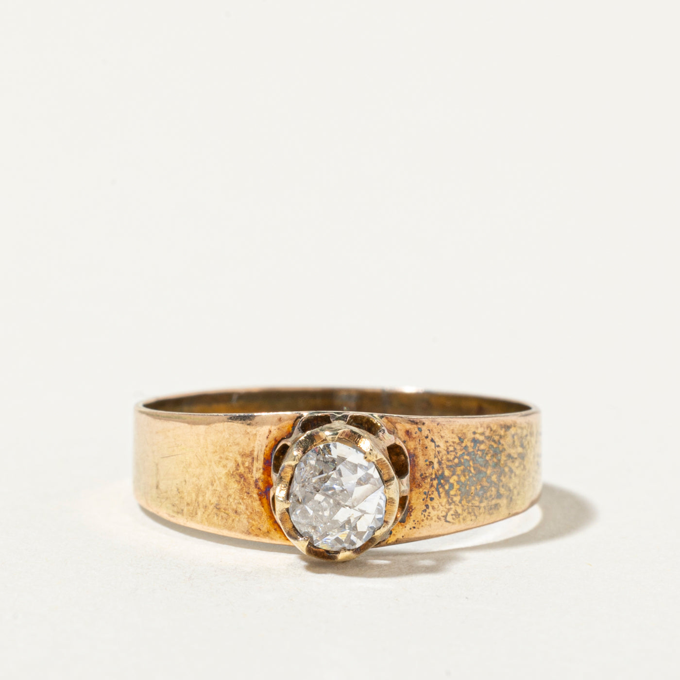 Antique 14k Old European Cut Diamond Ring | 0.41ct I2 F/G | SZ 6.75