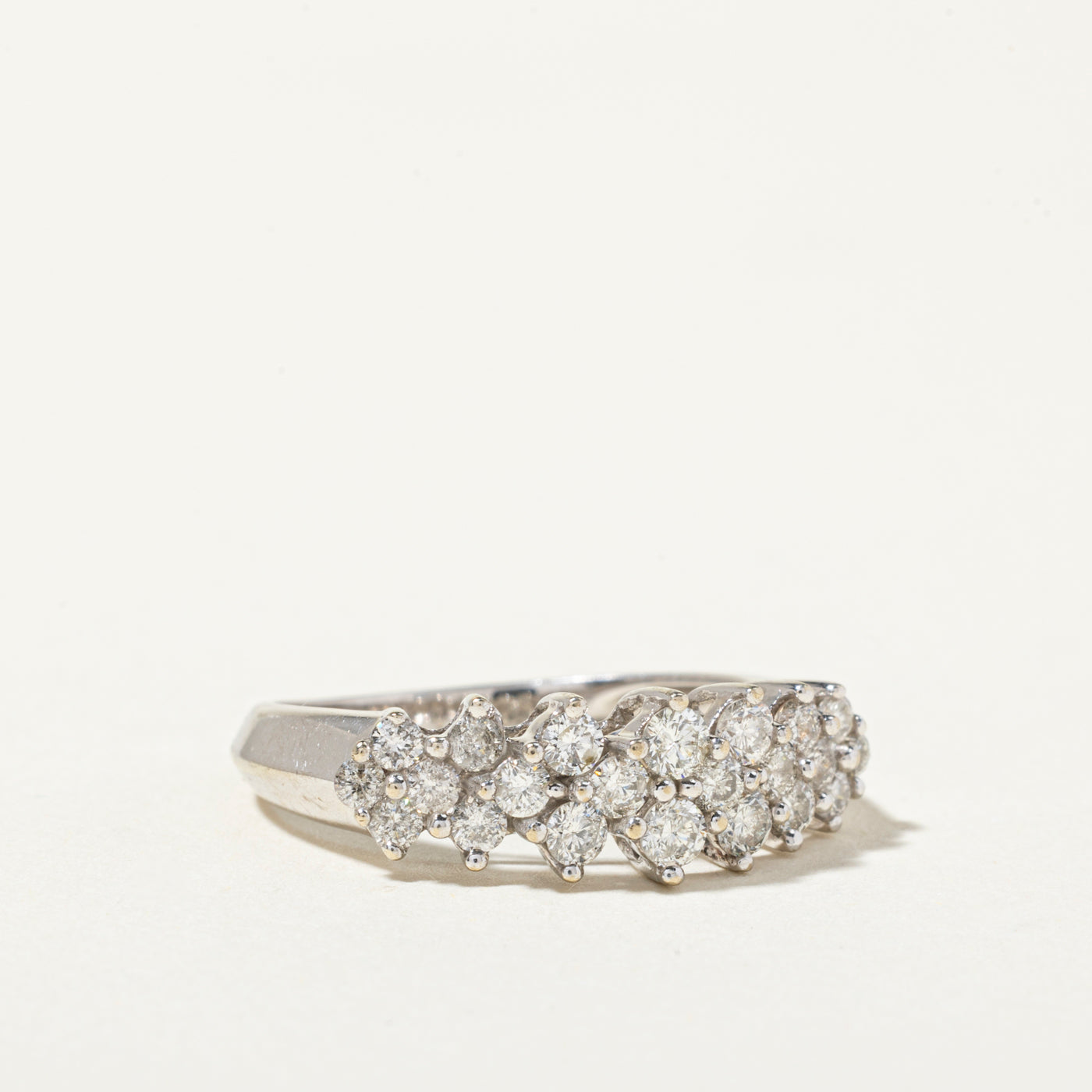 14k Multi Row Diamond Ring | 1.28ctw | SZ 7.75