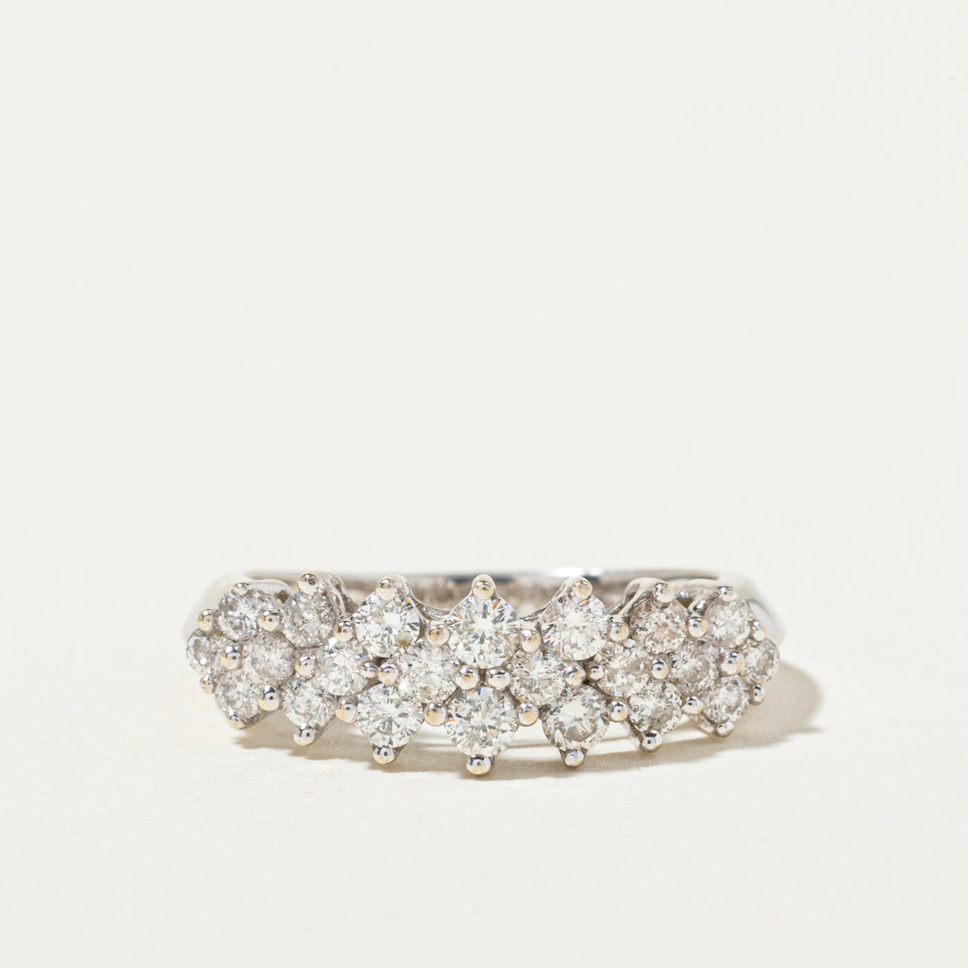 14k Multi Row Diamond Ring | 1.28ctw | SZ 7.75