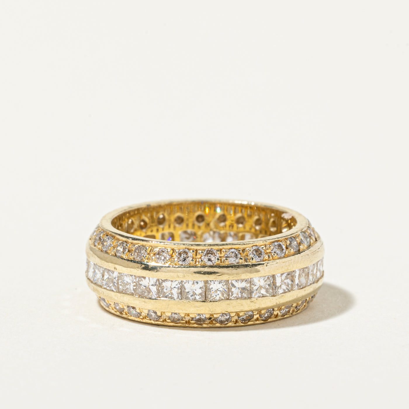 14k Semi Eternity Multi Row Diamond Band | 2.23ctw | 7mm | SZ 6