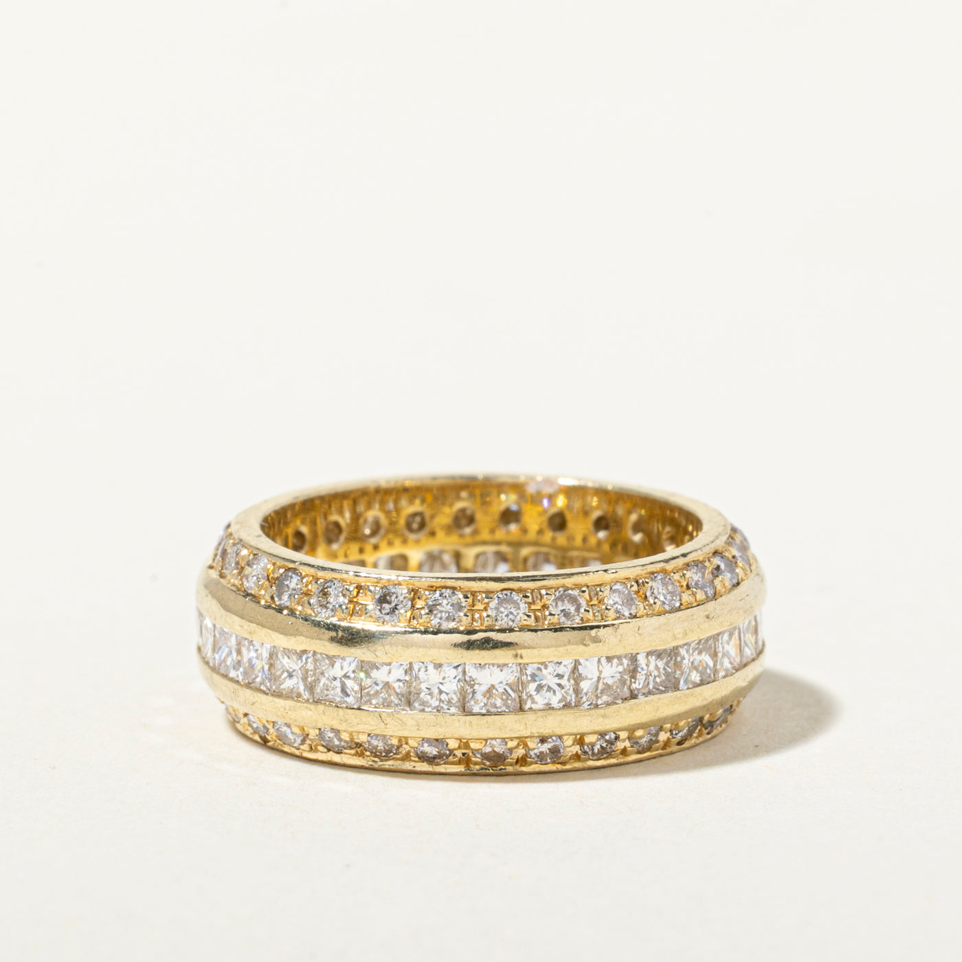 14k Semi Eternity Multi Row Diamond Band | 2.23ctw | 7mm | SZ 6