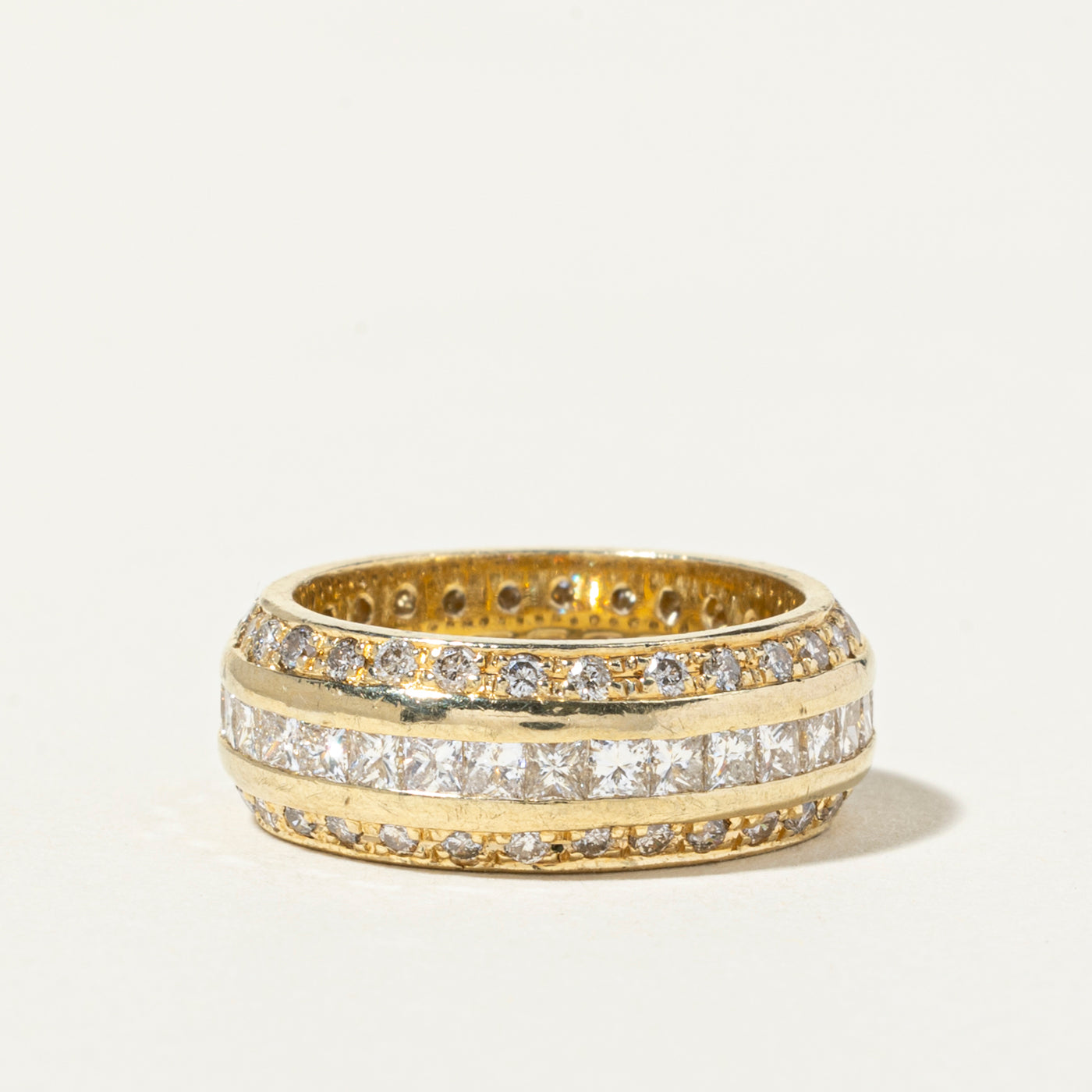 14k Semi Eternity Multi Row Diamond Band | 2.23ctw | 7mm | SZ 6