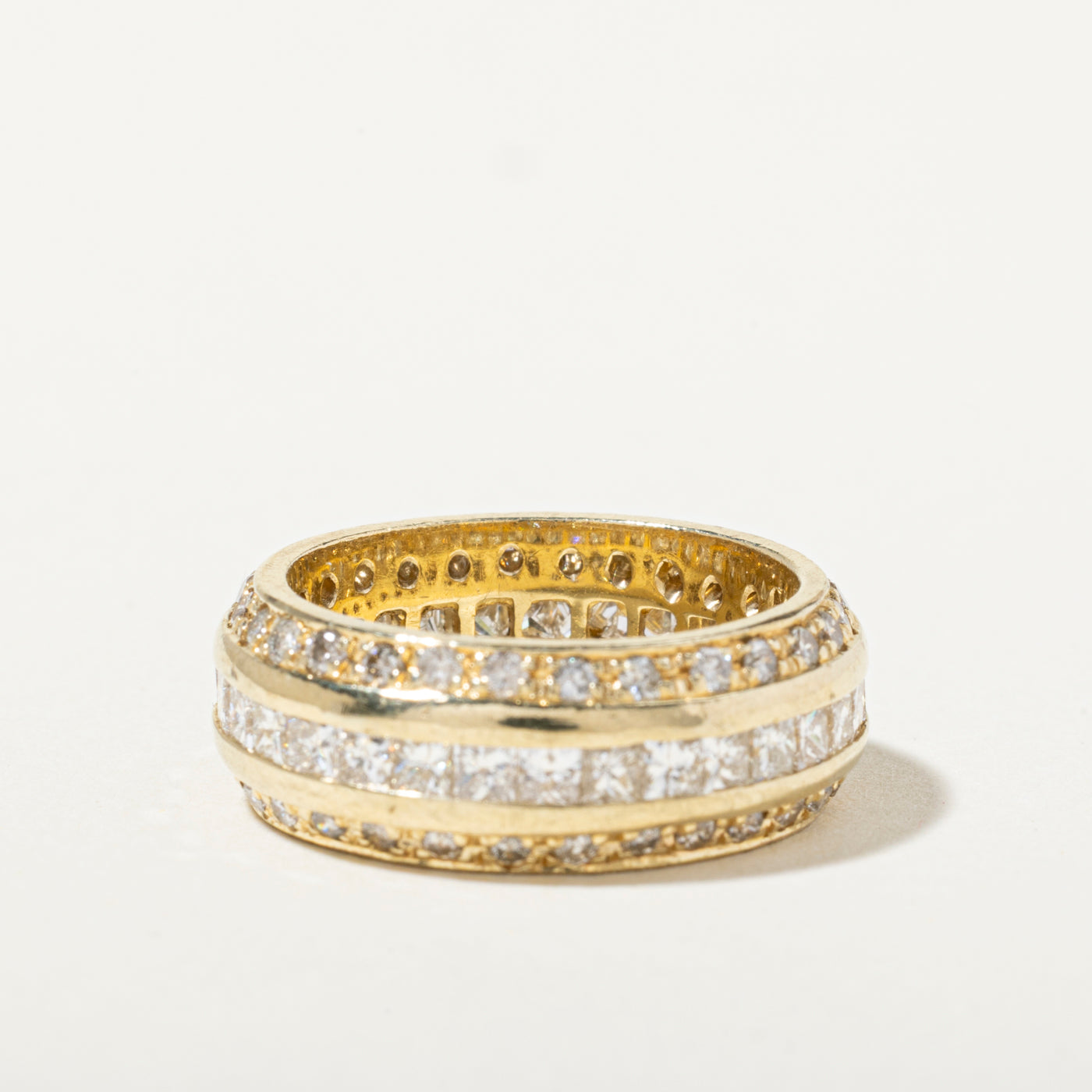 14k Semi Eternity Multi Row Diamond Band | 2.23ctw | 7mm | SZ 6