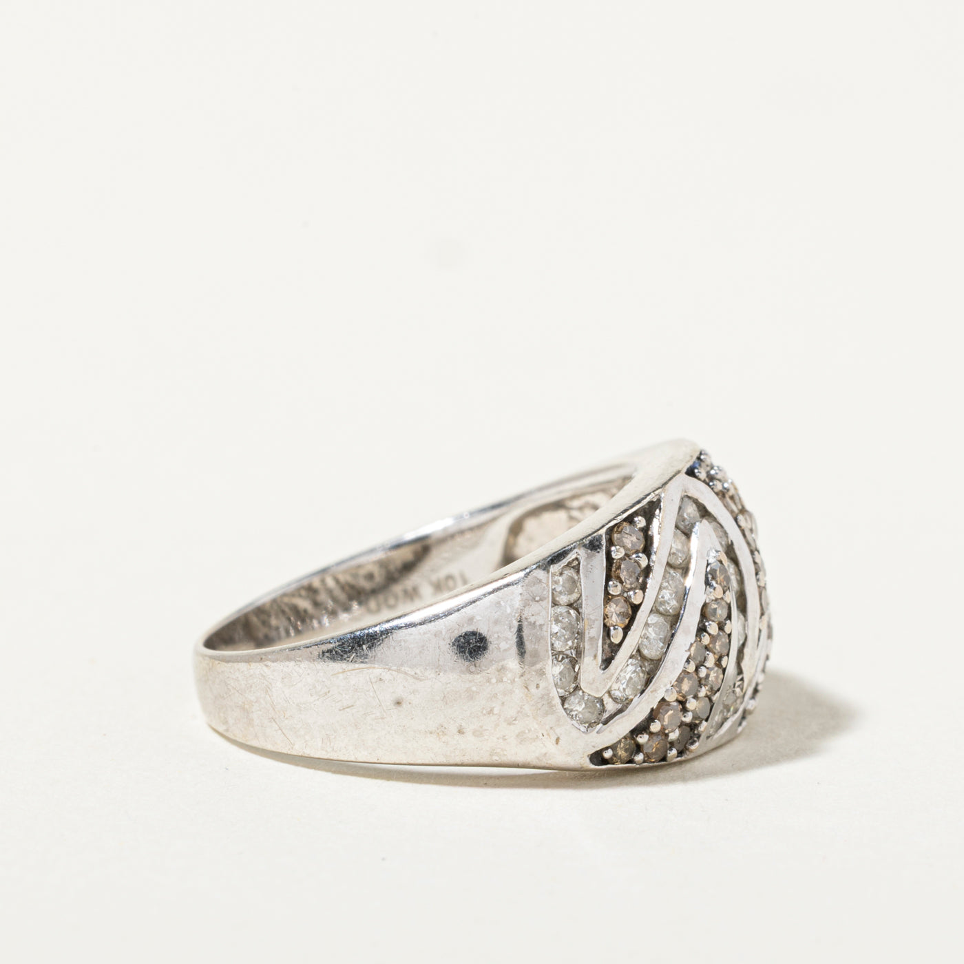 10k Diamond Pave Zigzag Design Ring | 0.90ctw | SZ 7
