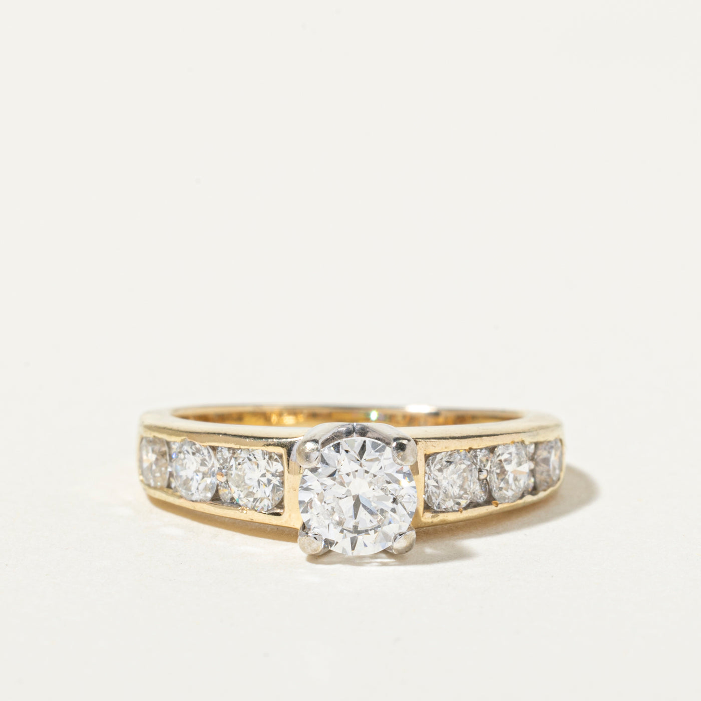 14k Diamond Channel Set Accented Ring | 0.68ct I1 F/G, 0.82ctw | SZ 6.5