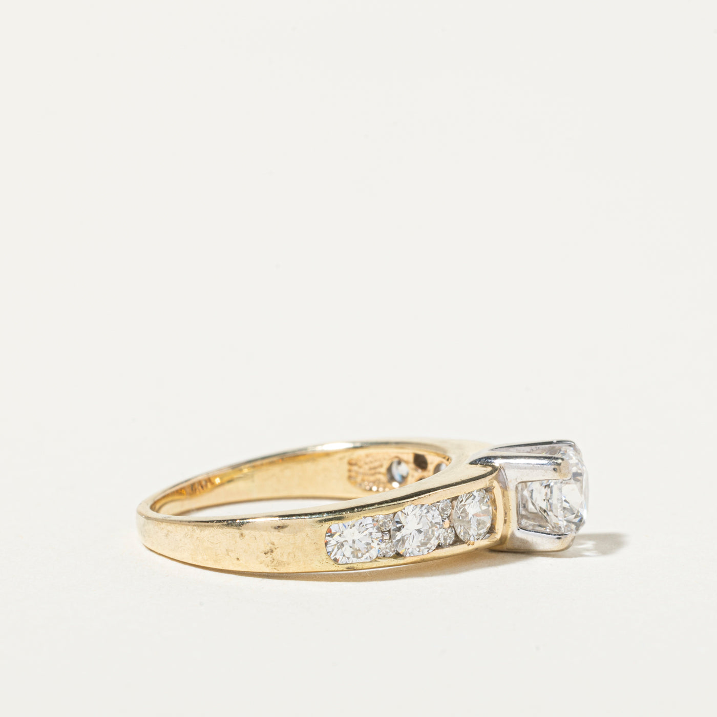 14k Diamond Channel Set Accented Ring | 0.68ct I1 F/G, 0.82ctw | SZ 6.5