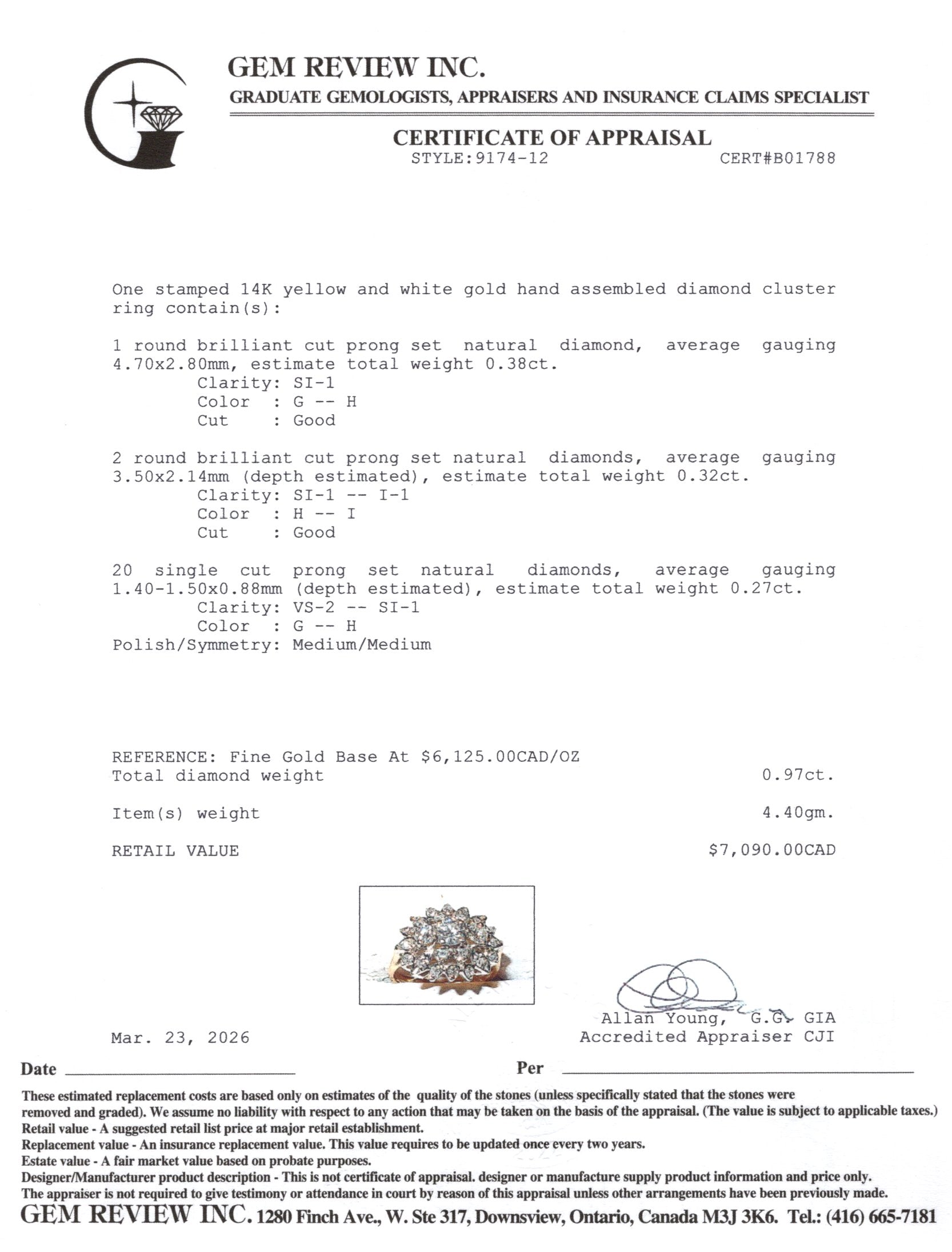 'Courtship' 14k White Gold Diamond Cluster Ring | 0.97ctw | SZ 6.5