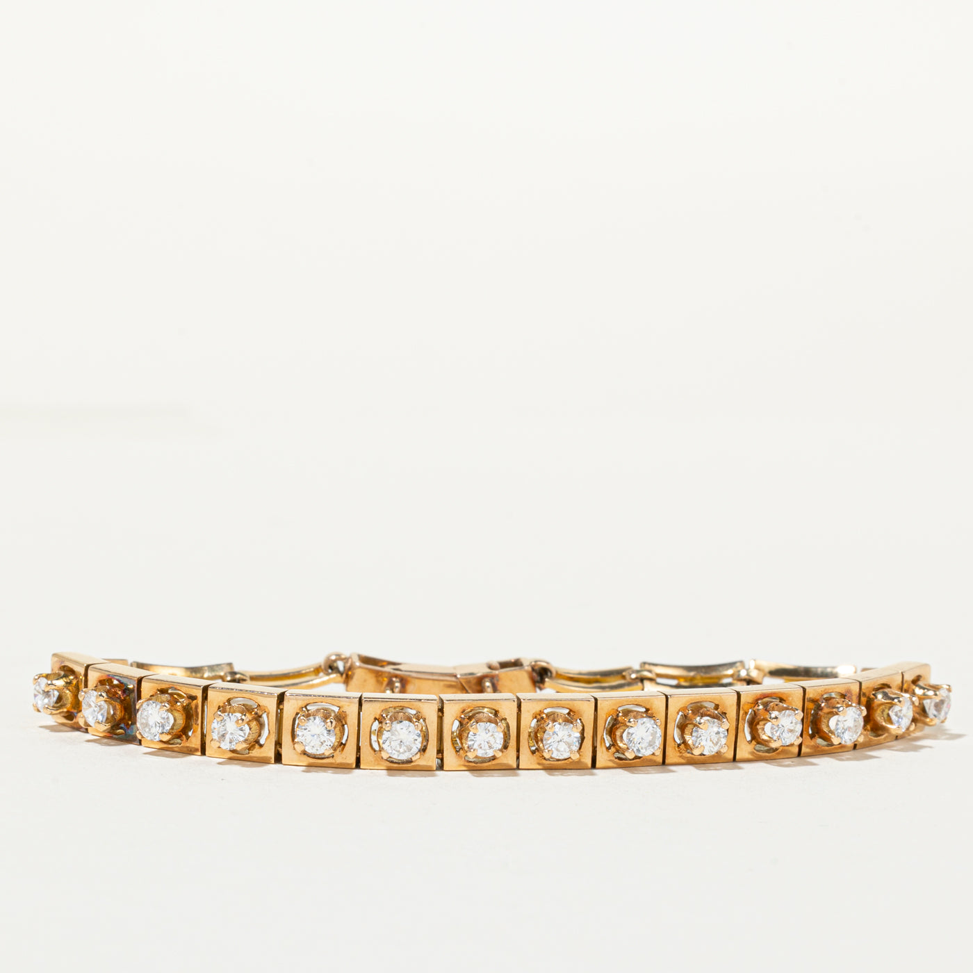 18K Diamond Square Link Tennis Bracelet | 1.51ctw VS2/SI1 G/H