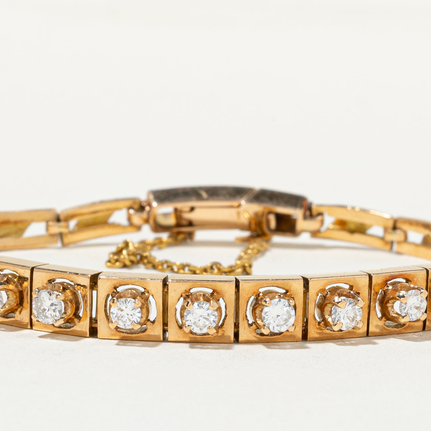 18K Diamond Square Link Tennis Bracelet | 1.51ctw VS2/SI1 G/H