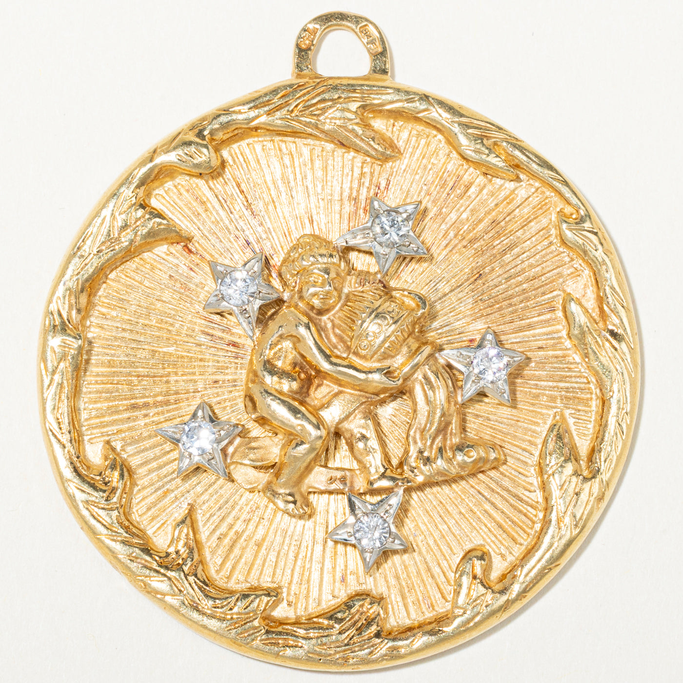 18k Diamond Aquarius Zodiac Pendant | 0.53ctw