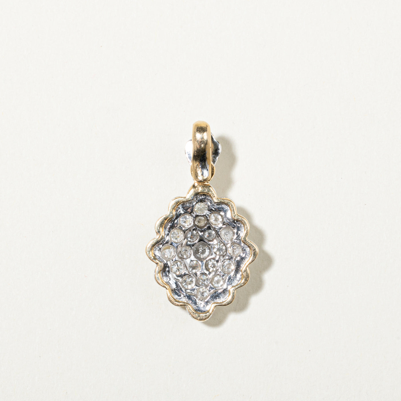 14k Diamond Scalloped Cluster Pendant | 1.00ctw