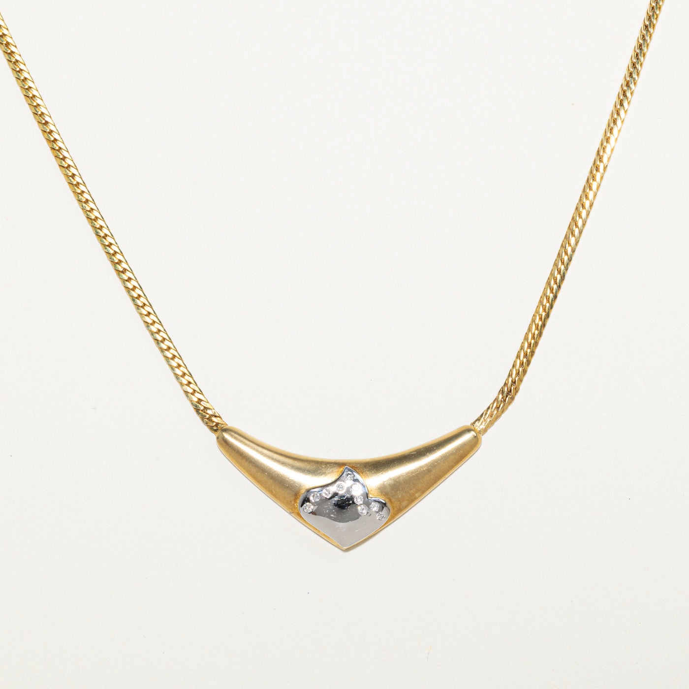 18k Diamond Accented Geometric Necklace | 0.23ctw | 18.5"