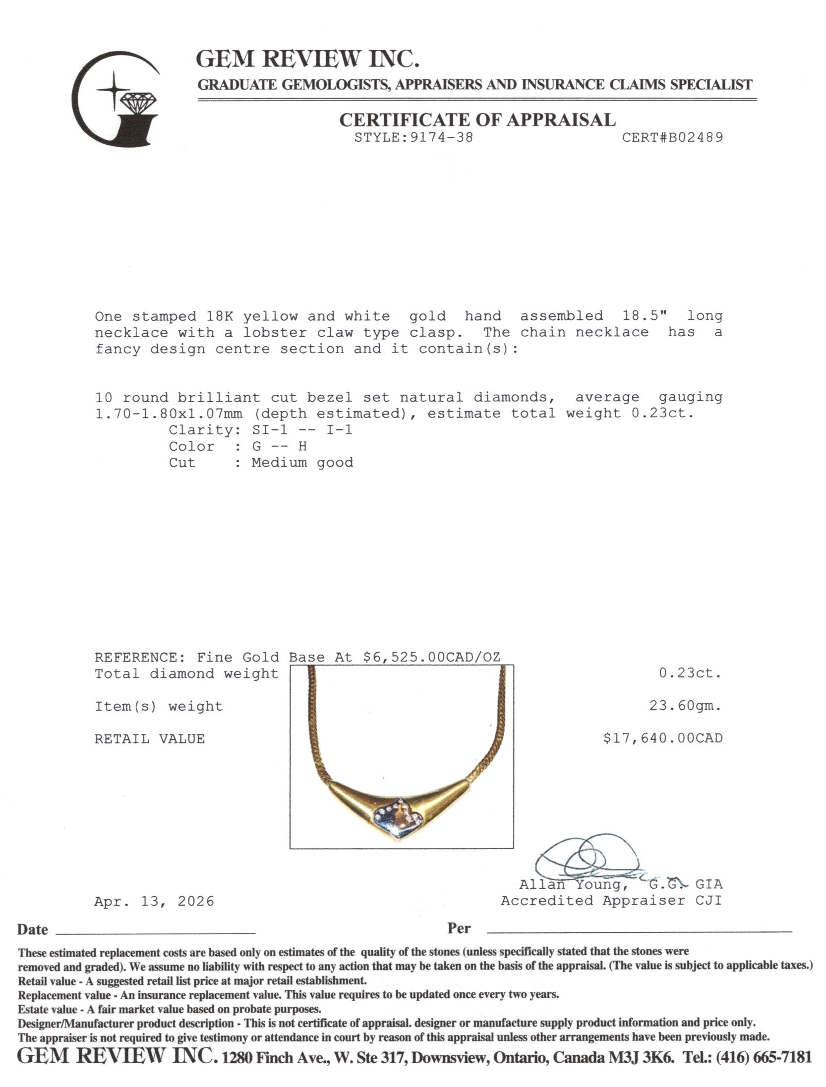 18k Diamond Accented Geometric Necklace | 0.23ctw | 18.5"